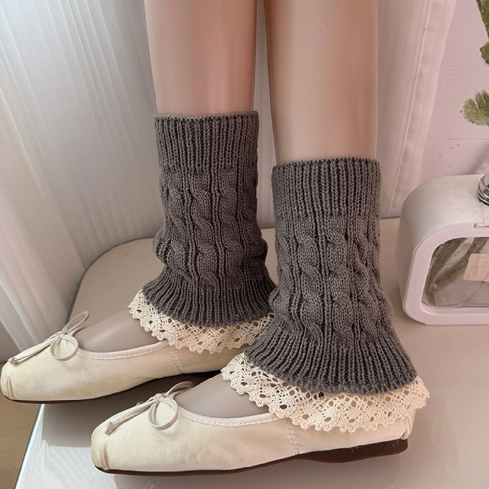 Vintage Lace Ruffle Hem Knit L - đánh giá và giá Boot Sock Slouchy