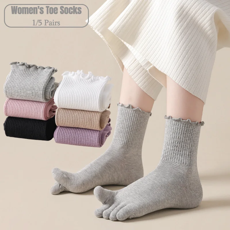 1/5 Pairs Women Five Toe Crew  - đánh giá và giá Toe Sock Split