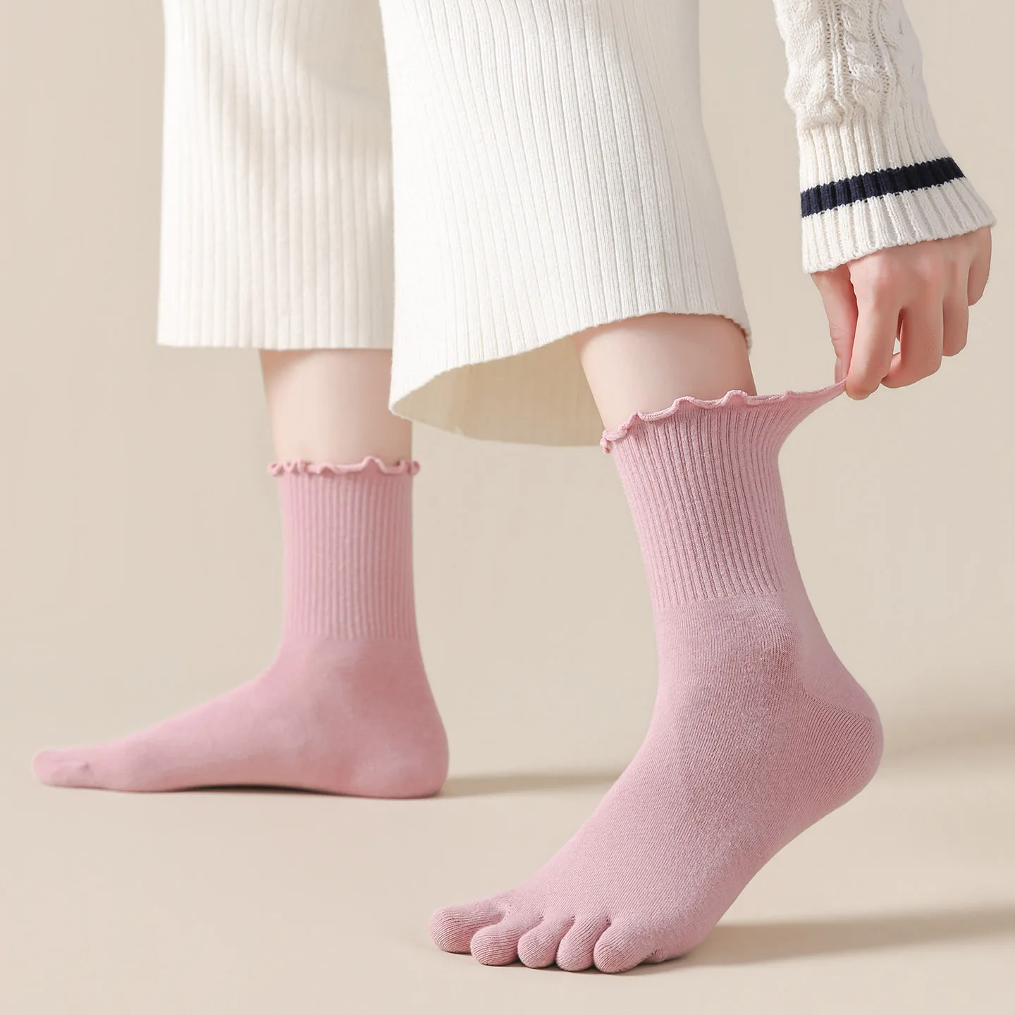 1/5 Pairs Women Five Toe Crew  - đánh giá và giá Toe Sock Split