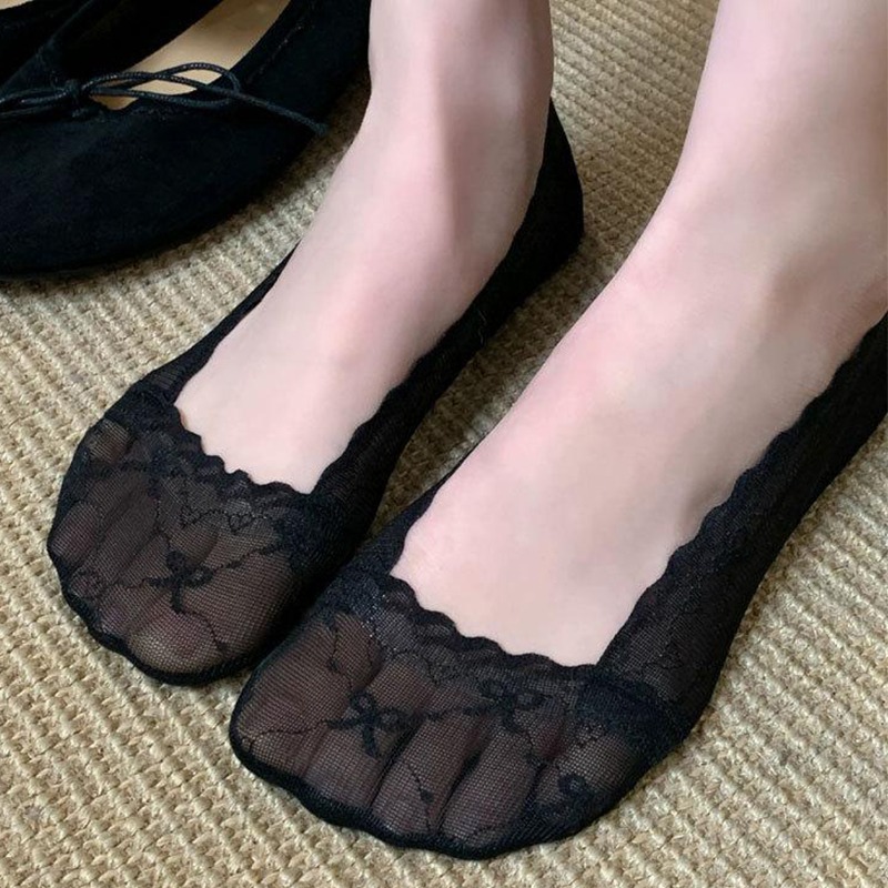 Bow Lace Trim Boat Socks for W - đánh giá và giá Invisibility Sock Loafer