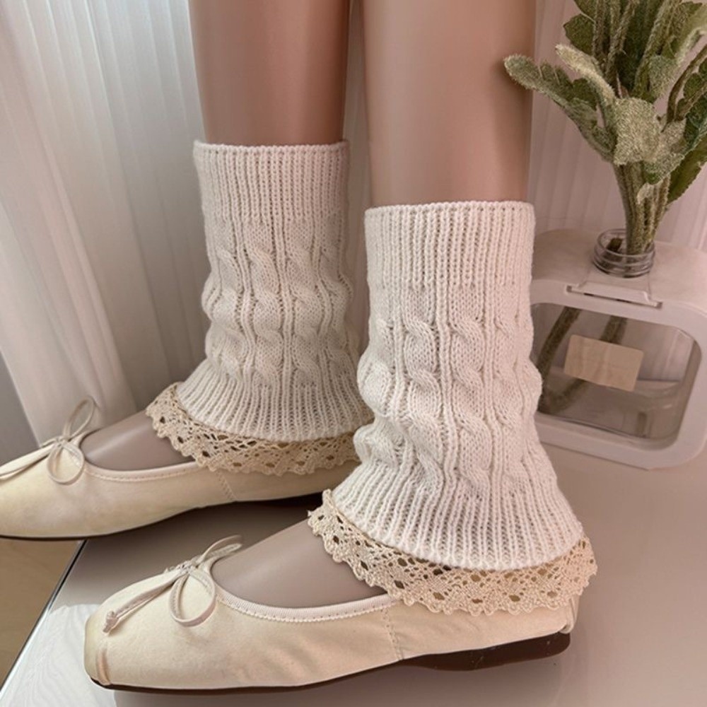 Vintage Lace Ruffle Hem Knit L - đánh giá và giá Boot Sock Slouchy